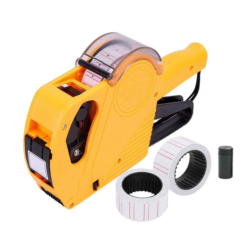 Labels: Price Tag Gun Labeller Pricing with 2 Rolls Labels and Inks Roller Machine Kit Red