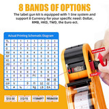 Labels: Price Tag Gun Labeller Pricing with 2 Rolls Labels and Inks Roller Machine Kit Yellow