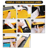 Labels: Price Tag Gun Labeller Pricing with 2 Rolls Labels and Inks Roller Machine Kit Yellow