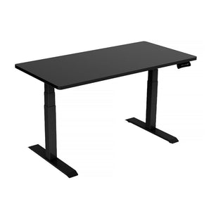 140cm Standing Desk Height Adjustable Sit Black Stand Motorised Dual Motors Frame Black Top