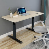 160cm Standing Desk Height Adjustable Sit Stand Motorised Black Dual Motors Frame Black Top