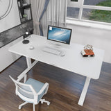 160cm Standing Desk Height Adjustable Sit Stand Motorised Black Dual Motors Frame Maple Top