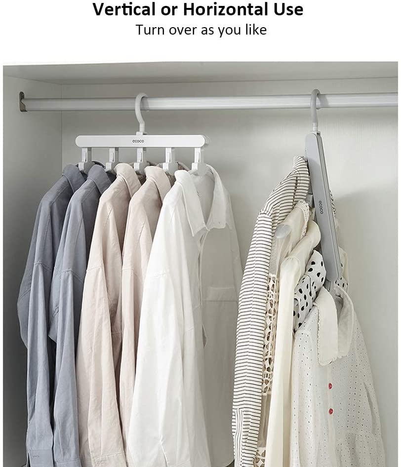 Clothing & Wardrobe Storage: Magic Hanger Space Saving Multifunctional Clothes Coat Hanger Dryer Laundry Drying Rack Airer Clothes Horse Grey