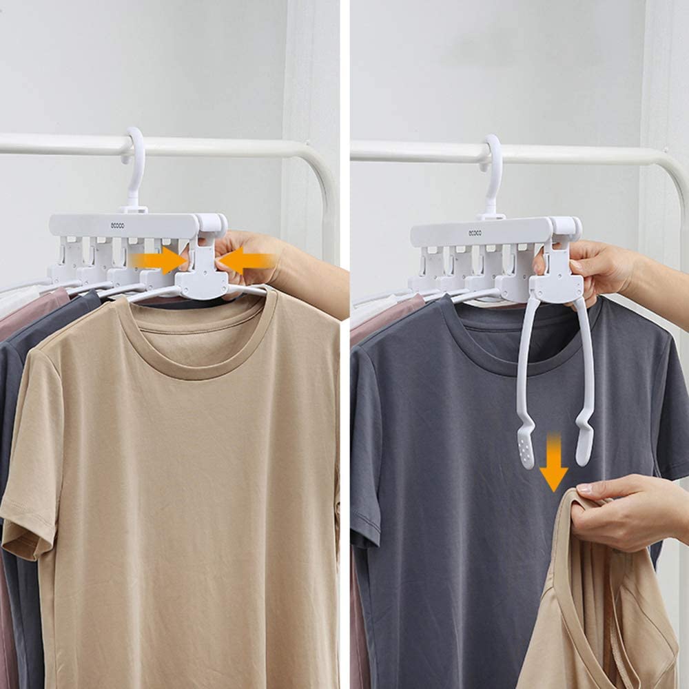 Clothing & Wardrobe Storage: Magic Hanger Space Saving Multifunctional Clothes Coat Hanger Dryer Laundry Drying Rack Airer Clothes Horse Grey