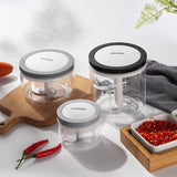 Food Mixers & Blenders: Ecoco 3 Sizes Cutter Set Easy Chopper Mincer Mixer Slicer Dicer Blender Shredder For Onion Garlic Black