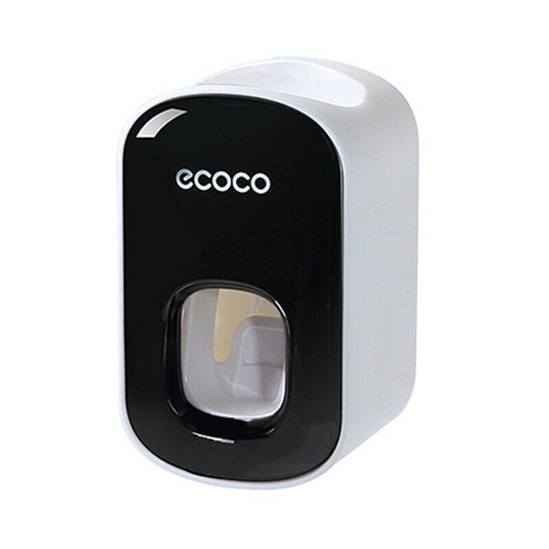 Toothbrush Holders: Ecoco Wall mount auto ands Free Toothpaste Dispenser Automatic Toothpaste Squeezer Bathroom Toothpaste Holder Black