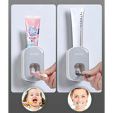 Toothbrush Holders: Ecoco Wall mount auto ands Free Toothpaste Dispenser Automatic Toothpaste Squeezer Bathroom Toothpaste Holder Black