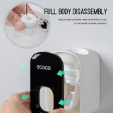 Toothbrush Holders: Ecoco Wall mount auto ands Free Toothpaste Dispenser Automatic Toothpaste Squeezer Bathroom Toothpaste Holder Black