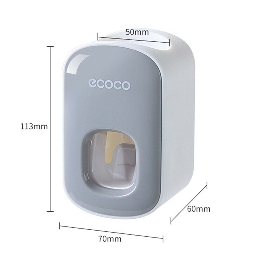 Toothbrush Holders: Ecoco Wall mount auto ands Free Toothpaste Dispenser Automatic Toothpaste Squeezer Bathroom Toothpaste Holder Black