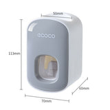 Toothbrush Holders: Ecoco Wall mount auto ands Free Toothpaste Dispenser Automatic Toothpaste Squeezer Bathroom Toothpaste Holder Black