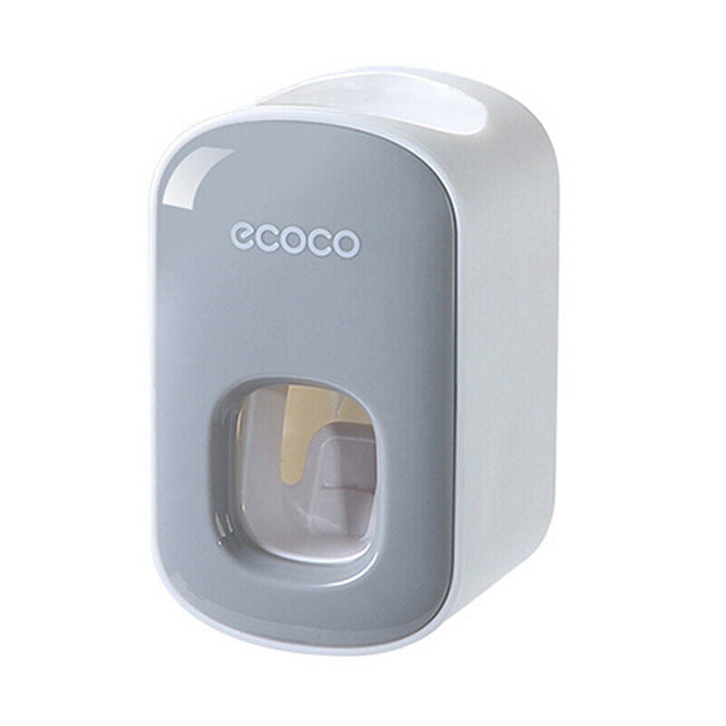 Toothbrush Holders: Ecoco Wall mount auto ands Free Toothpaste Dispenser Automatic Toothpaste Squeezer Bathroom Toothpaste Holder Black