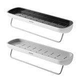 Towel Racks & Holders: Bathroom Shelves Organizer Wall Mount Home Towel shelf Shampoo Rack With Towel Bar Storage Rack Bathroom Accessories Black