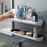 Towel Racks & Holders: Bathroom Shelves Organizer Wall Mount Home Towel shelf Shampoo Rack With Towel Bar Storage Rack Bathroom Accessories Black