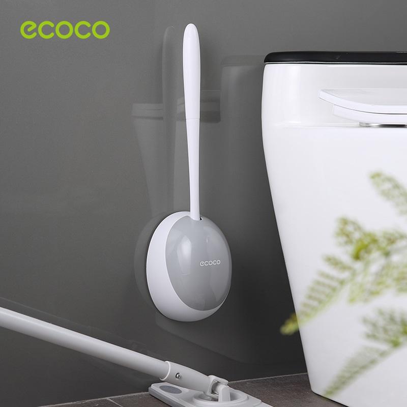 Toilet Brushes & Holders: Ecoco Silicone Water Drop Toilet Brush Holder Set Wall-Mounted Cleaning Brush Tool Grey
