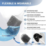 Toilet Brushes & Holders: Ecoco Silicone Water Drop Toilet Brush Holder Set Wall-Mounted Cleaning Brush Tool Grey
