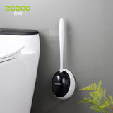 Toilet Brushes & Holders: Ecoco Silicone Water Drop Toilet Brush Holder Set Wall-Mounted Cleaning Brush Tool Grey