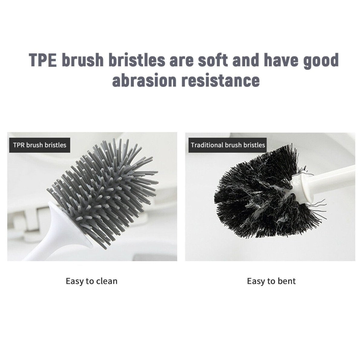 Toilet Brushes & Holders: Ecoco Silicone Water Drop Toilet Brush Holder Set Wall-Mounted Cleaning Brush Tool Grey