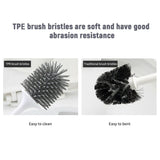 Toilet Brushes & Holders: Ecoco Silicone Water Drop Toilet Brush Holder Set Wall-Mounted Cleaning Brush Tool Grey
