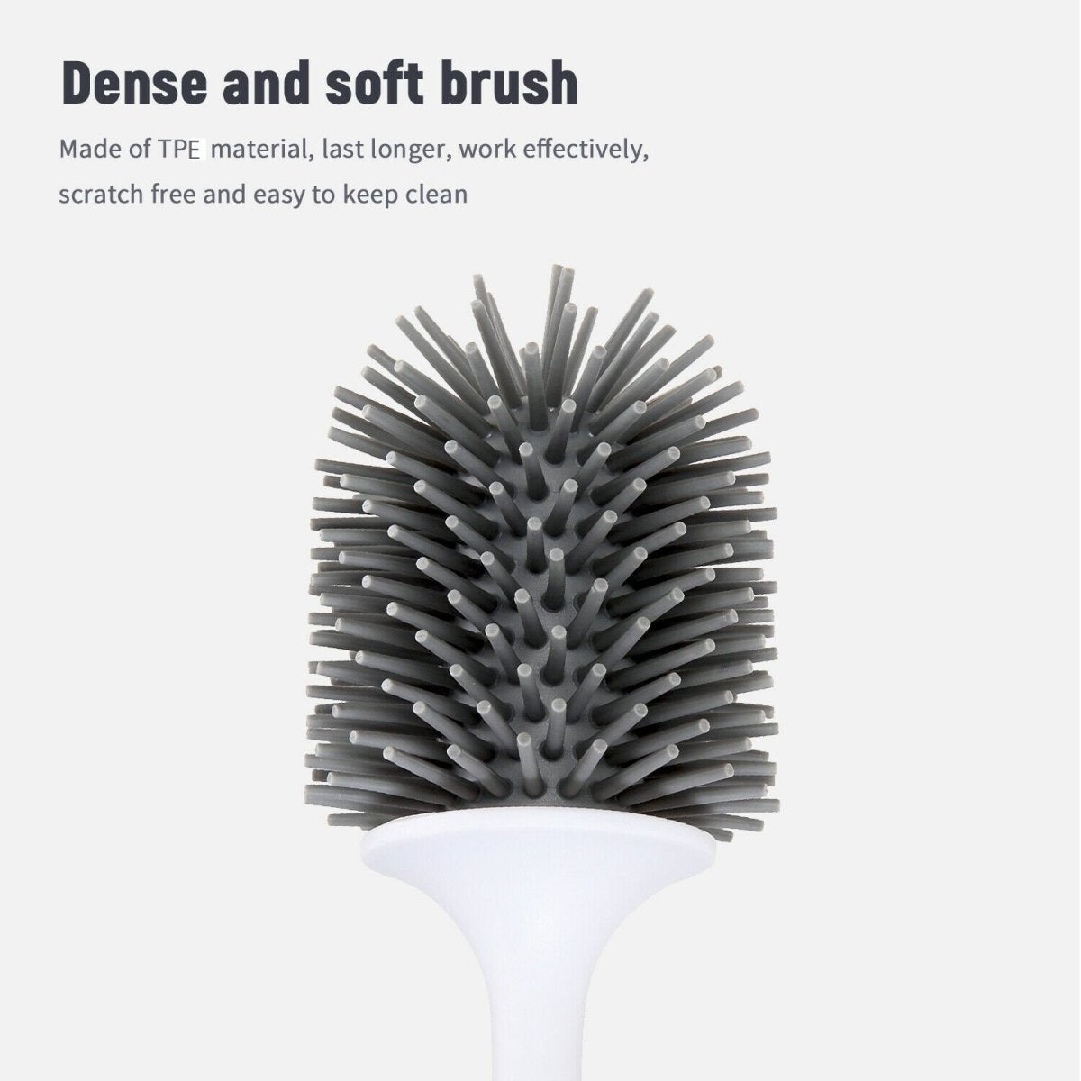 Toilet Brushes & Holders: Ecoco Silicone Water Drop Toilet Brush Holder Set Wall-Mounted Cleaning Brush Tool Grey