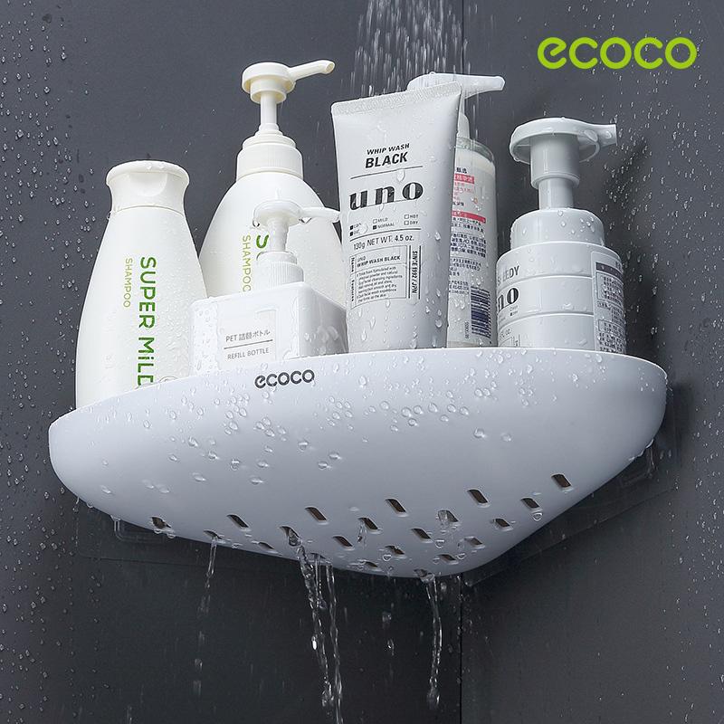 Bathroom Cabinets, Cupboards & Storage: Ecoco Bathroom Corner Shower Shelf Corner Shower Caddy Shower Storage Organizer Wall Mounted for Bathroom, Kitchen, Toilet Black