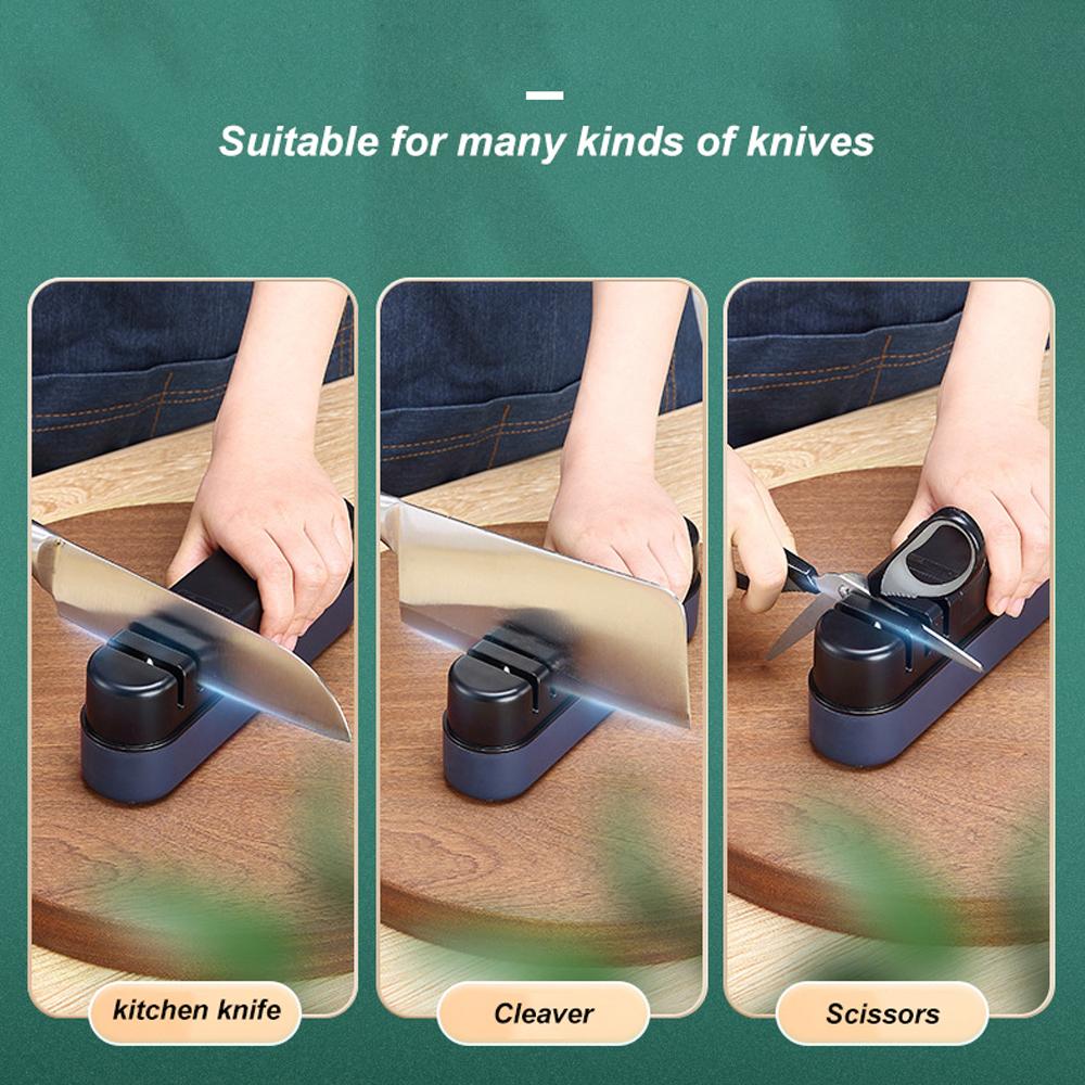 Kitchen Knives: Multipurpose Ceramic Carbide Knife Shapener For Knives Scissors Cleaver Keychain Green