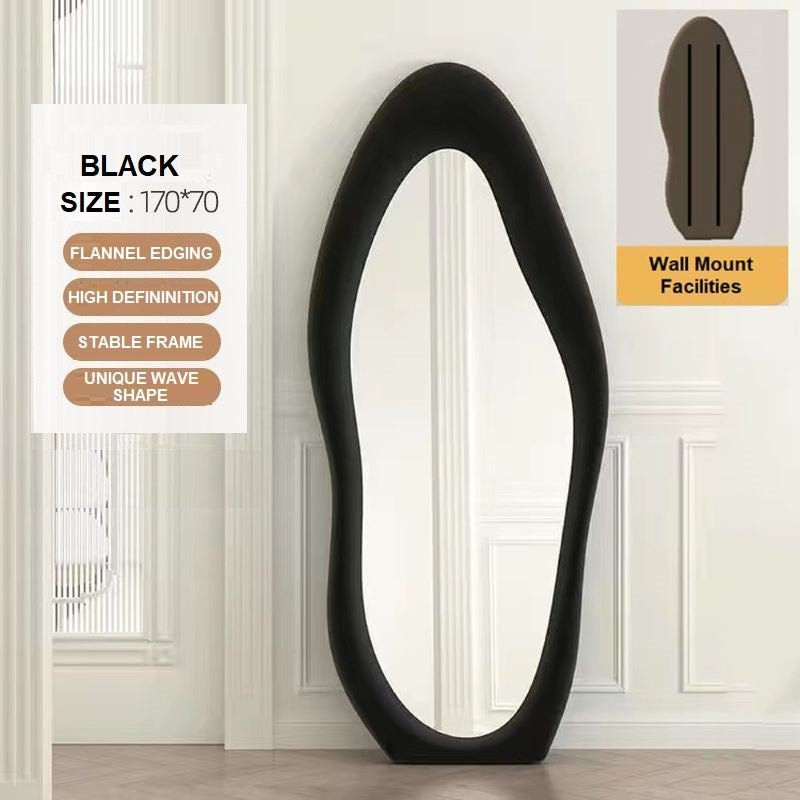 Mirrors: 1.7m Standing Maiden Mirror Full Length Aesthetic Full Size Floor Mirror Bedroom Creative Modern Deco Black