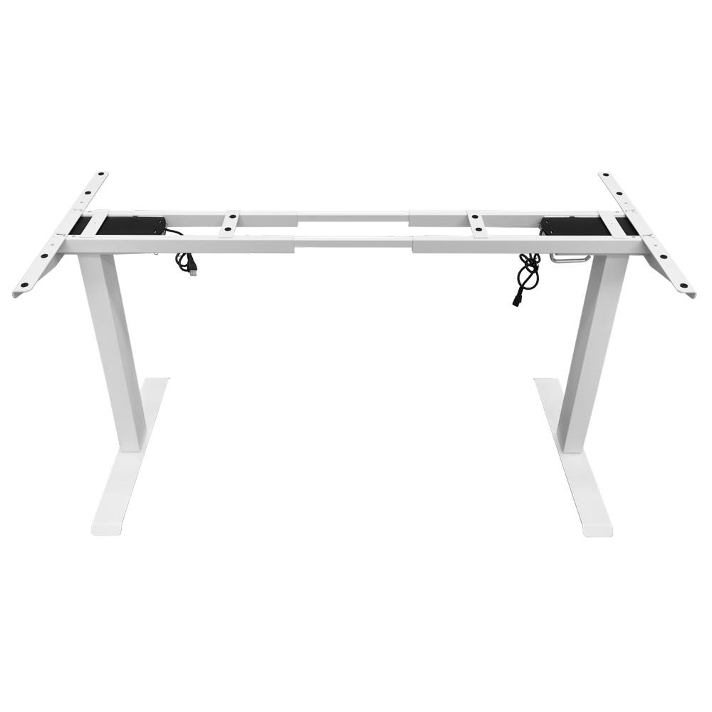 Table & Bar Stools: Standing Desk Height Adjustable Sit Stand Motorised Dual Motors Frame White Only