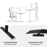Table & Bar Stools: Standing Desk Height Adjustable Sit Stand Motorised Dual Motors Frame White Only