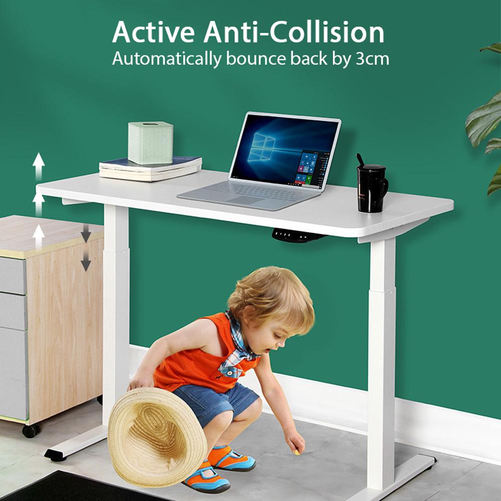 Table & Bar Stools: Standing Desk Height Adjustable Sit Stand Motorised Dual Motors Frame White Only