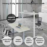 Table & Bar Stools: Standing Desk Height Adjustable Sit Stand Motorised Dual Motors Frame White Only