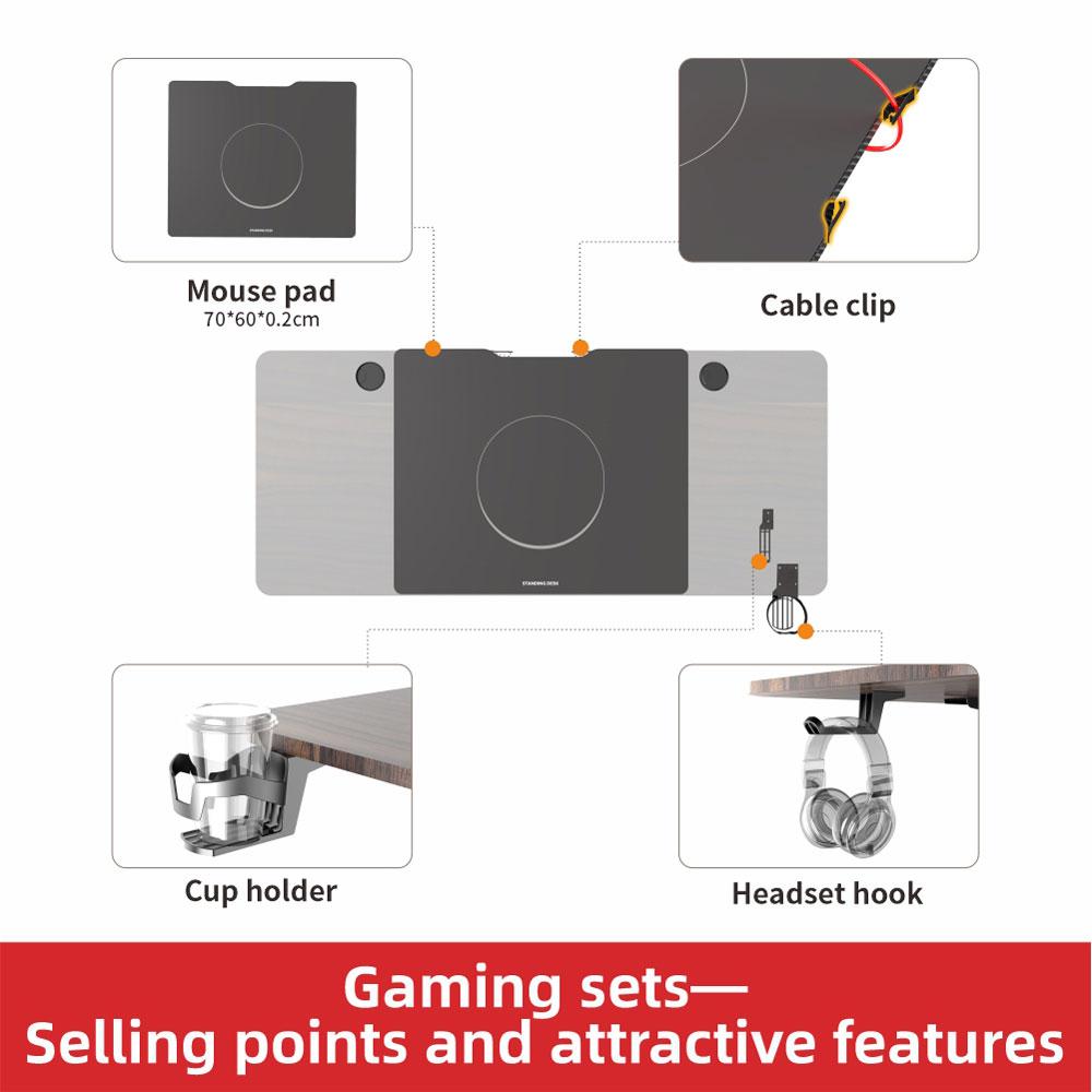 Desks: Gaming Standing Desk Home Office Lift Electric Height Adjustable Sit To Stand Motorized Standing Desk 1460