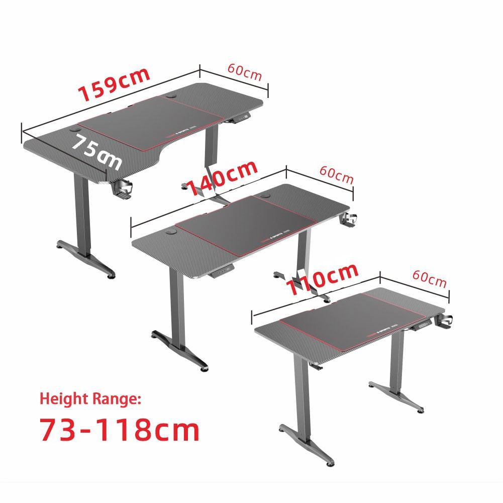 Desks: Gaming Standing Desk Home Office Lift Electric Height Adjustable Sit To Stand Motorized Standing Desk 1460
