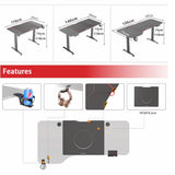 Desks: Gaming Standing Desk Home Office Lift Electric Height Adjustable Sit To Stand Motorized Standing Desk 1460