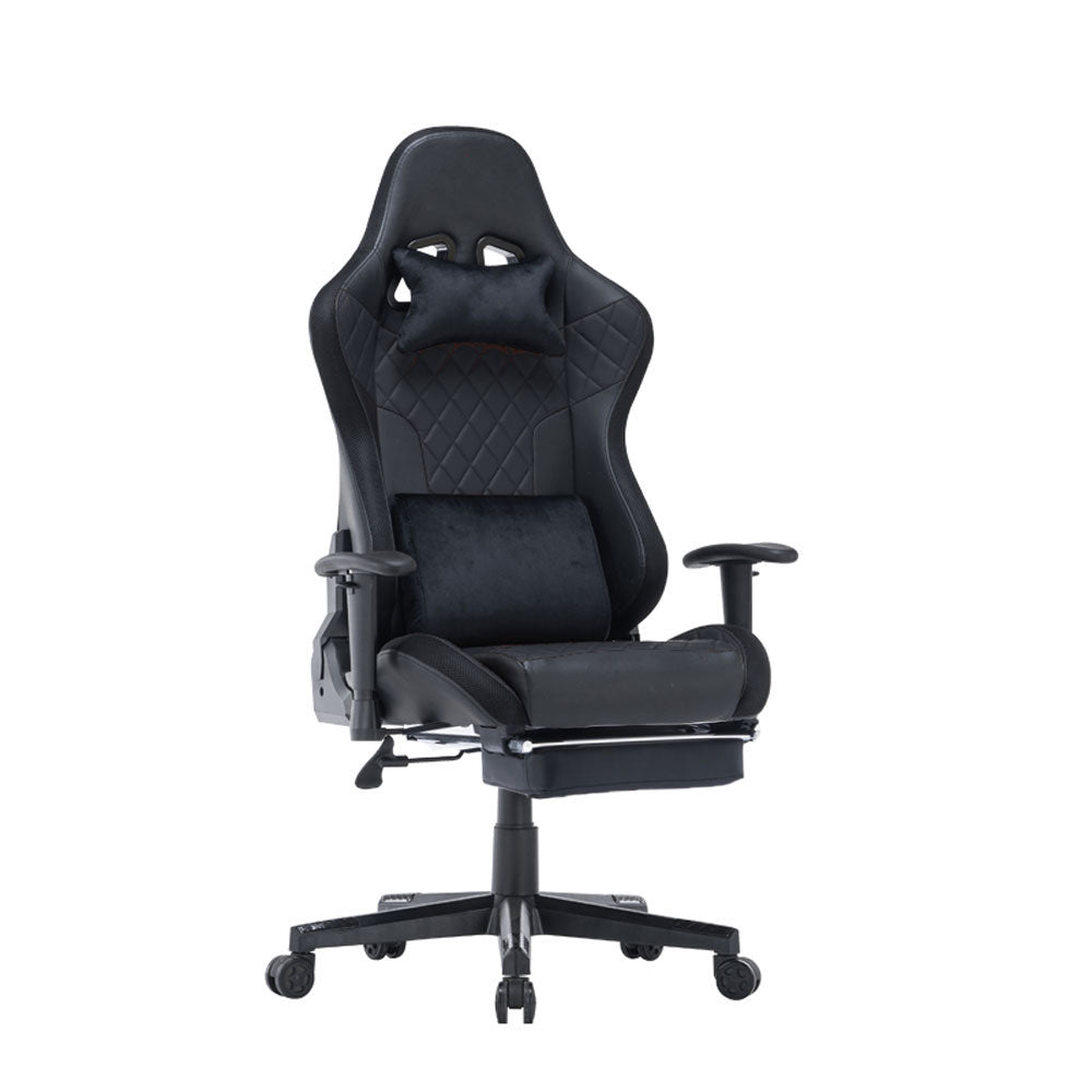 Gaming Chairs: 7 RGB Lights Bluetooth Speaker Gaming Chair Ergonomic Racing chair 165° Reclining Gaming Seat 4D Armrest Footrest Black