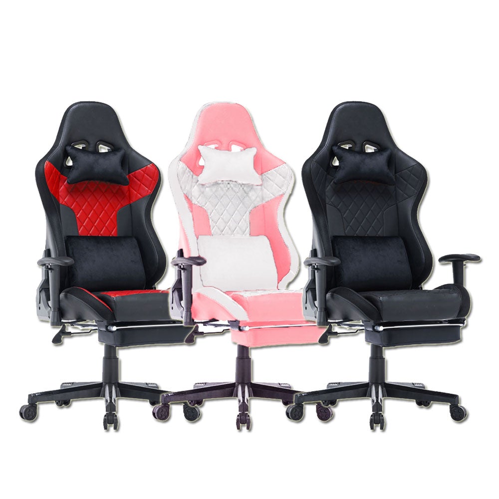 Gaming Chairs: 7 RGB Lights Bluetooth Speaker Gaming Chair Ergonomic Racing chair 165° Reclining Gaming Seat 4D Armrest Footrest Black
