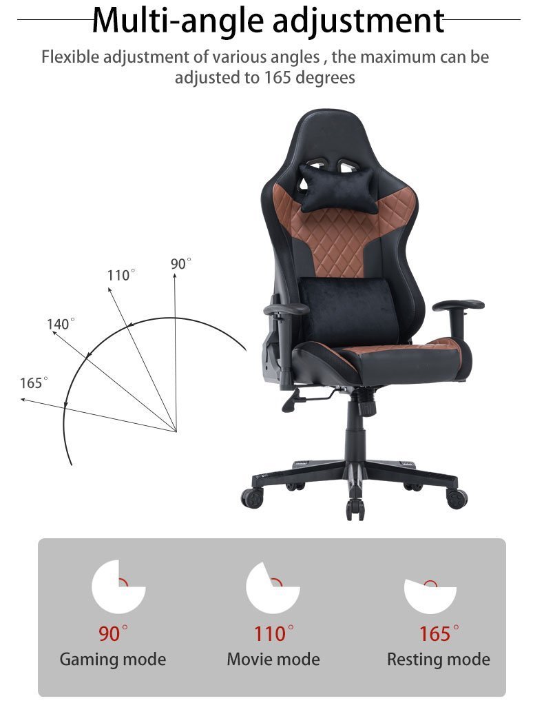 Gaming Chairs: 7 RGB Lights Bluetooth Speaker Gaming Chair Ergonomic Racing chair 165° Reclining Gaming Seat 4D Armrest Footrest Black