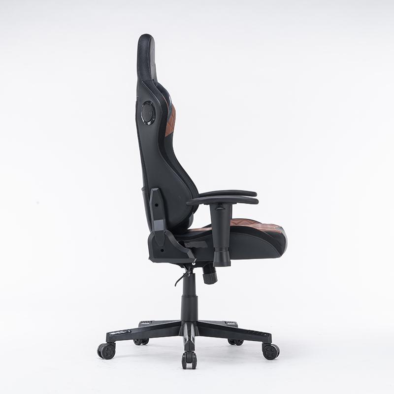 Gaming Chairs: 7 RGB Lights Bluetooth Speaker Gaming Chair Ergonomic Racing chair 165° Reclining Gaming Seat 4D Armrest Footrest Black