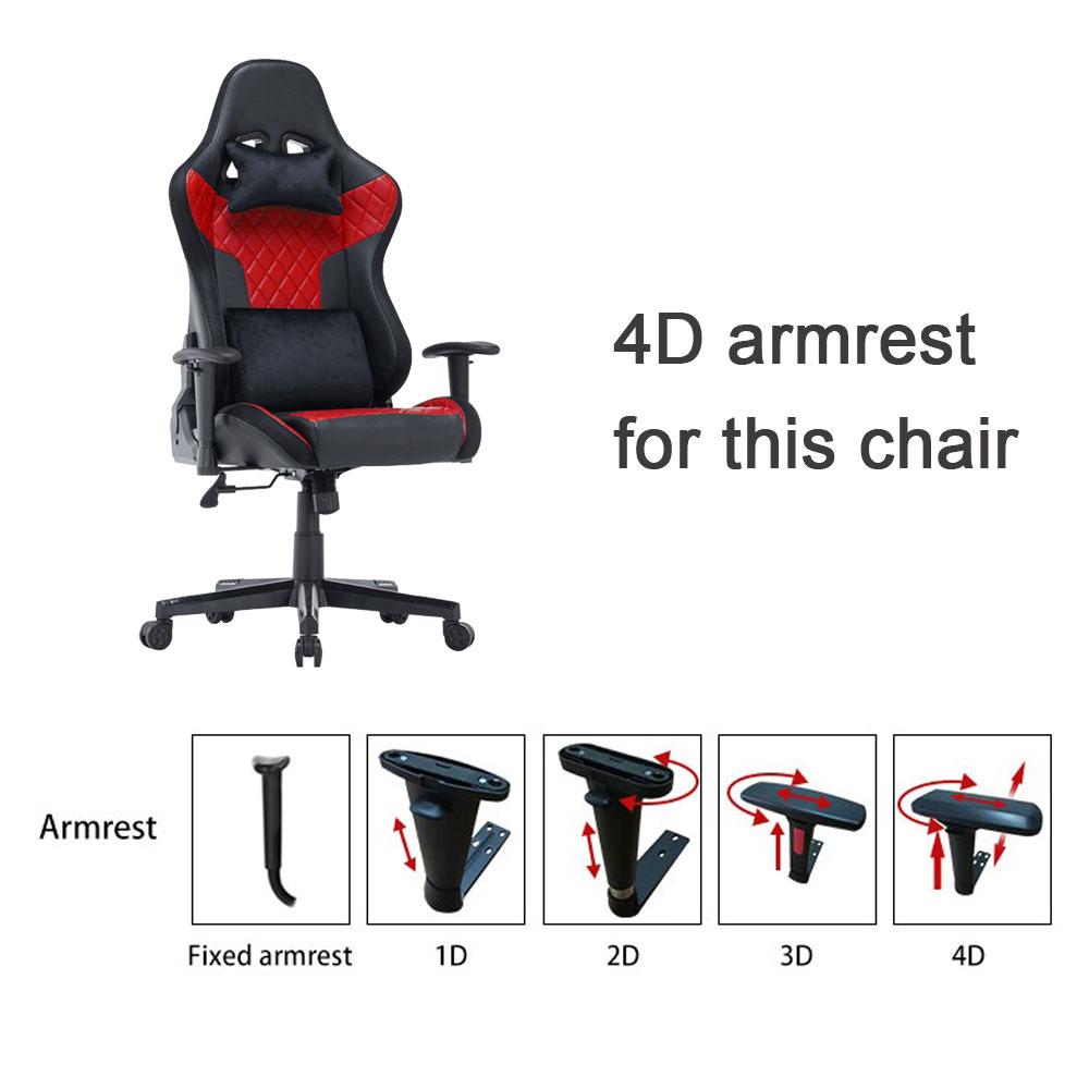 Gaming Chairs: 7 RGB Lights Bluetooth Speaker Gaming Chair Ergonomic Racing chair 165° Reclining Gaming Seat 4D Armrest Footrest Black