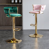 Table & Bar Stools: SERENITà Green Velvet Seat Kitchen Breakfast Bar Stools Counter Height Barstools with Back Cushioned Chairs for Home Bar x2