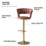 Table & Bar Stools: SERENITà Red Bean Brown Velvet Seat Kitchen Breakfast Bar Stools Counter Height Barstools with Back Cushioned Chairs for Home Bar x2