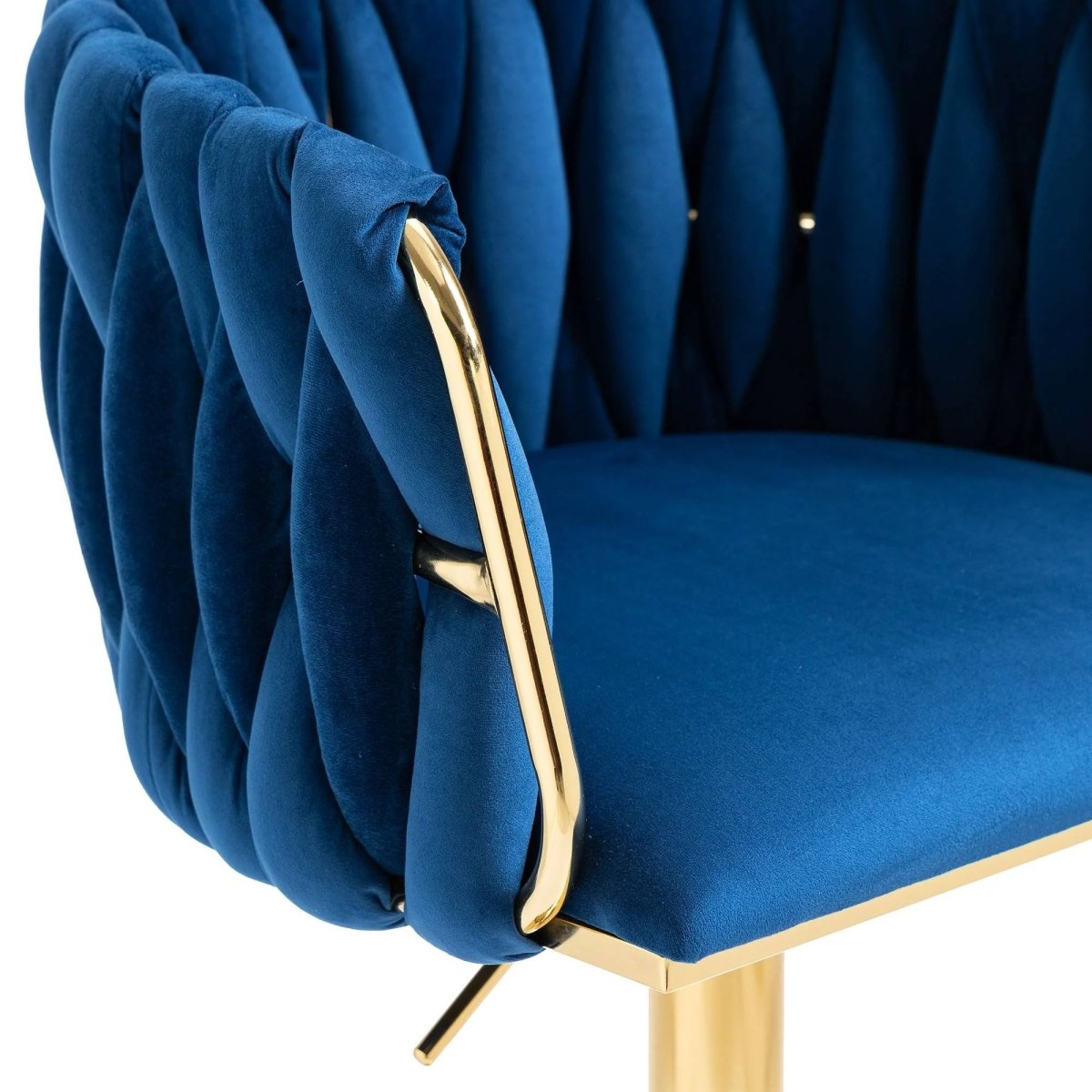 Table & Bar Stools: SERENITà Modern Velvet Breakfast Bar Stools Swivel Barstools Adjustable Counter Stools with Backrest Set of 2 Navy Blue