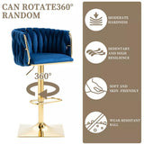 Table & Bar Stools: SERENITà Modern Velvet Breakfast Bar Stools Swivel Barstools Adjustable Counter Stools with Backrest Set of 2 Navy Blue