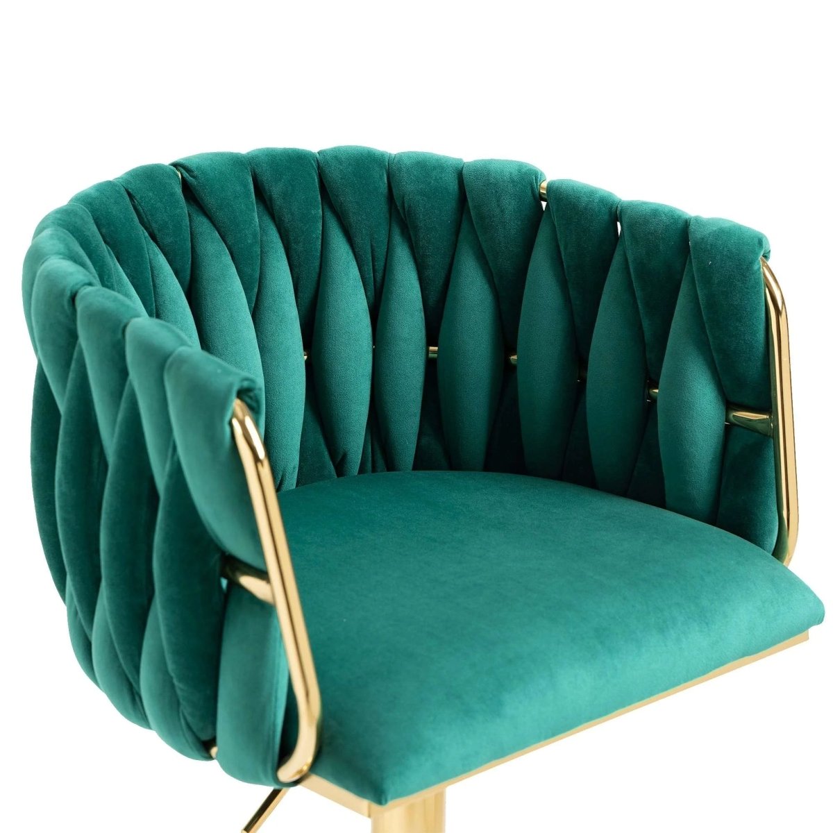 Table & Bar Stools: SERENITà Modern Velvet Breakfast Bar Stools Swivel Barstools Adjustable Counter Stools with Backrest Set of 2 Emarald Green