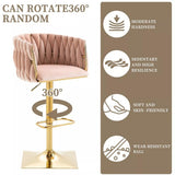Table & Bar Stools: SERENITà Modern Velvet Breakfast Bar Stools Swivel Barstools Adjustable Counter Stools with Backrest Set of 2 Pink