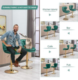 Table & Bar Stools: SERENITà Swivel Bar Stools Set of 2 Counter Height Barstools with Back Velvet Upholstered Adjustable Stool Chair Min Century Modern Bar Stool for Kitchen Island (Emerald Green)