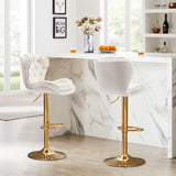 Table & Bar Stools: SERENITà Swivel Bar Stools Set of 2 Counter Height Barstools with Back Velvet Upholstered Adjustable Stool Chair Min Century Modern Bar Stool for Kitchen Island (Ivory)