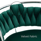 Table & Bar Stools: SERENITà Silver Swivel Upholstered Velvet Adjustable Height Counter Stool with Metal Frame Emerald Green (Set of 2)
