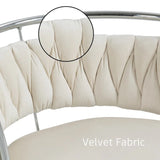 Table & Bar Stools: SERENITà Silver Swivel Upholstered Velvet Adjustable Height Counter Stool with Metal Frame White (Set of 2)