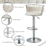 Table & Bar Stools: SERENITà Silver Swivel Upholstered Velvet Adjustable Height Counter Stool with Metal Frame White (Set of 2)