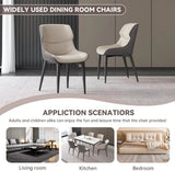 Outdoor Chairs: Orange Brown Italian Minimal List Dining Chairs PU Retro Chair Cafe Kitchen Modern Metal Legs x2